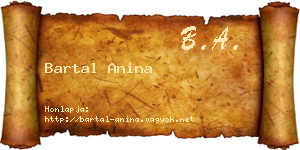 Bartal Anina névjegykártya